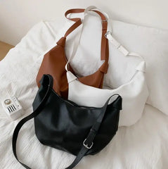 Casual PU Dumpling Bag Large Capacity Fold Crossbody Handbag