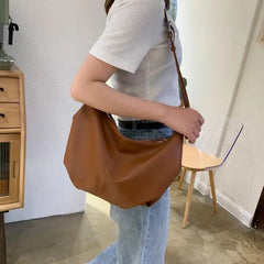 Casual PU Dumpling Bag Large Capacity Fold Crossbody Handbag