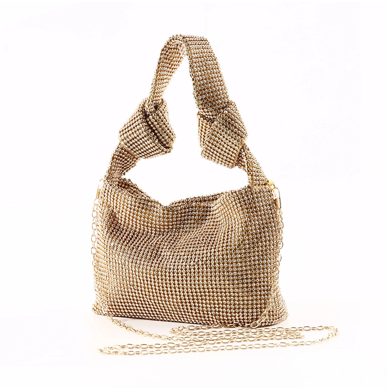 Stylish Rhinestone Knot Shoulder Bag for Party Women