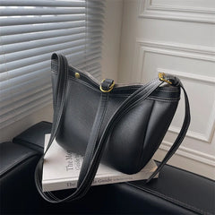 Winter Ladies Shoulder Bag PU Stitching Underarm Messenger Bag