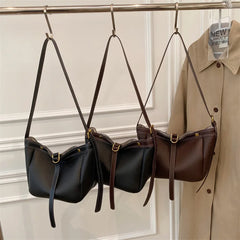 Winter Ladies Shoulder Bag PU Stitching Underarm Messenger Bag