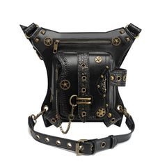 Punk Motorcycle Chain Bag Retro Style Outdoor Waist Leg Fanny Pack
