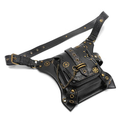 Punk Motorcycle Chain Waist Bag Retro Pockets Outdoor Leg Bag