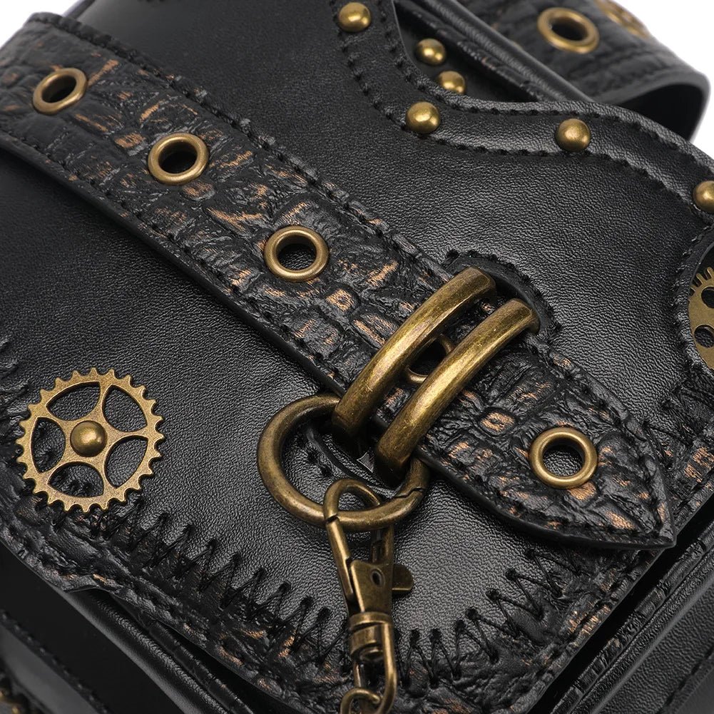 Punk Motorcycle Chain Waist Bag Retro Pockets Outdoor Leg Bag
