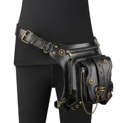 Punk Motorcycle Chain Bag Retro Style Outdoor Waist Leg Fanny Pack