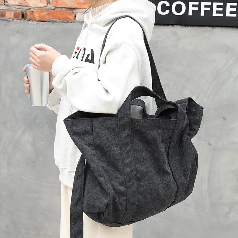 Women's Casual Art Canvas Shoulder Bag Handbag Retro Large Capacity Tote Bag