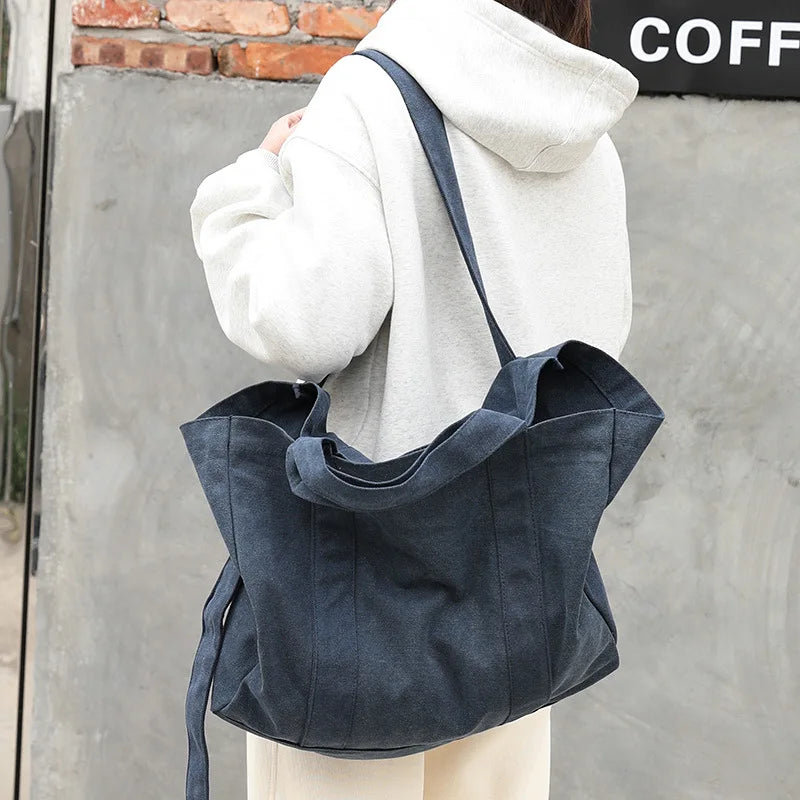 Women's Casual Art Canvas Shoulder Bag Handbag Retro Large Capacity Tote Bag