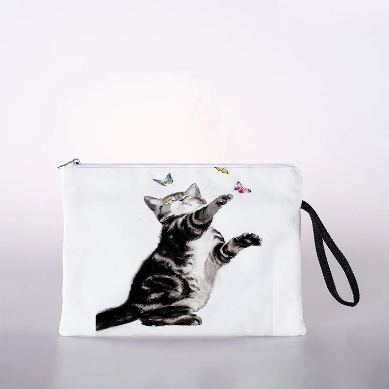 Patterned Digital Printing Travel Cosmetic Bag - Women's Storage