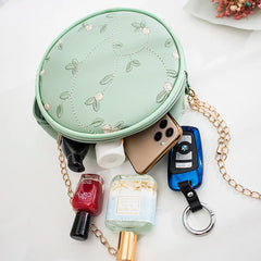 Mini Embroidered Chain Crossbody Bag Women's Messenger Bag