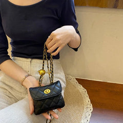 Women's Leather Banana Chain Bag Waist Chest Strap Bag