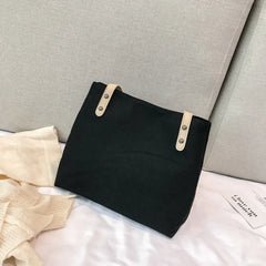 One-Shoulder Canvas Tote Bag Large Capacity Schoolbag Handbag