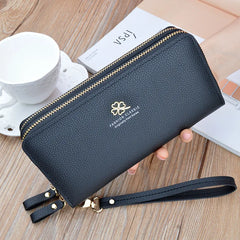 Women's Wallet Long Purse Clutch Bag Double Zipper Hand Strap 839