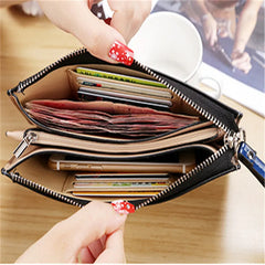 Women's Oil Wax Skin Long Wallet Large Capacity Clutch