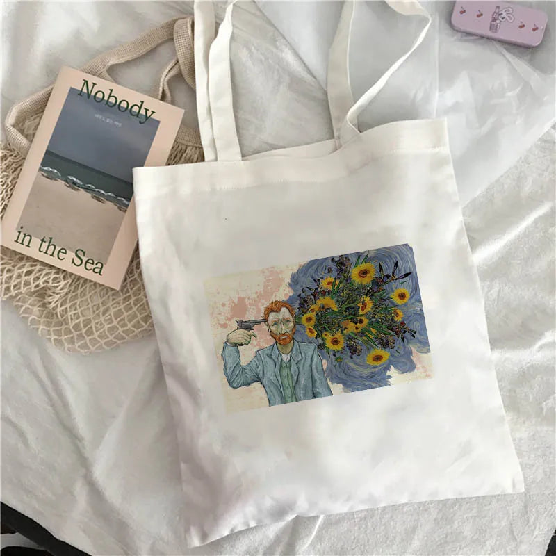Van Gogh Art Oil Painting Shoulder Bag Harajuku Canvas Tote