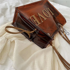 Women PVC Shoulder Bag Transparent Large Capacity Jelly Mother Handbag