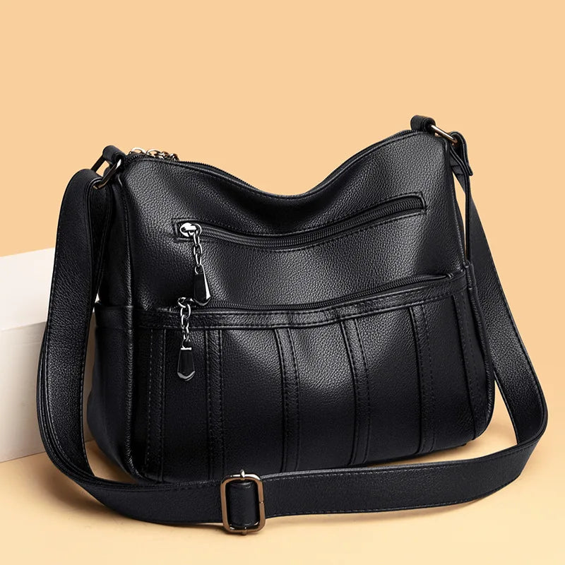 Leather Crossbody Bag for Women Shoulder Handbag Messenger Bag