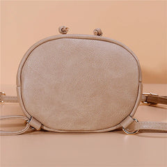 Vintage Bohemian Backpack Straw PU Leather Horn Button Crossbody Bag Pack