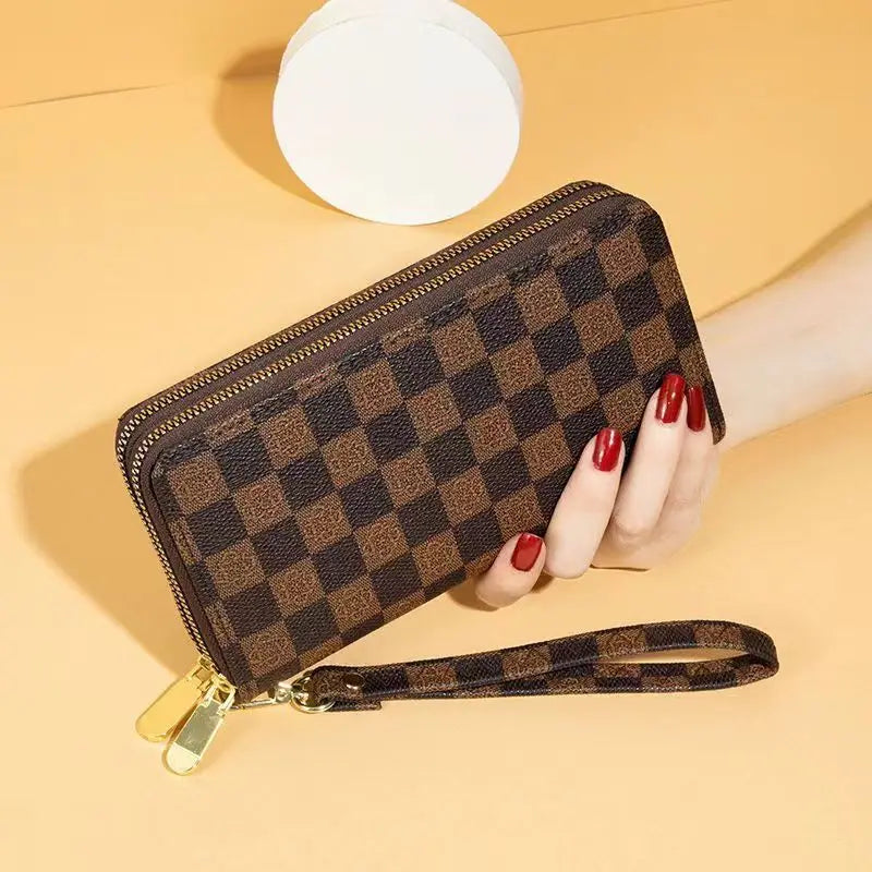 Women Wallet Bow Ladies Clutch Bag Double Zipper Hand Strap Star 829