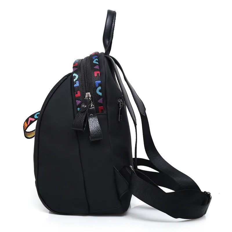 Women's Oxford Backpack Casual Waterproof Travel Black Bag Girls School Mini