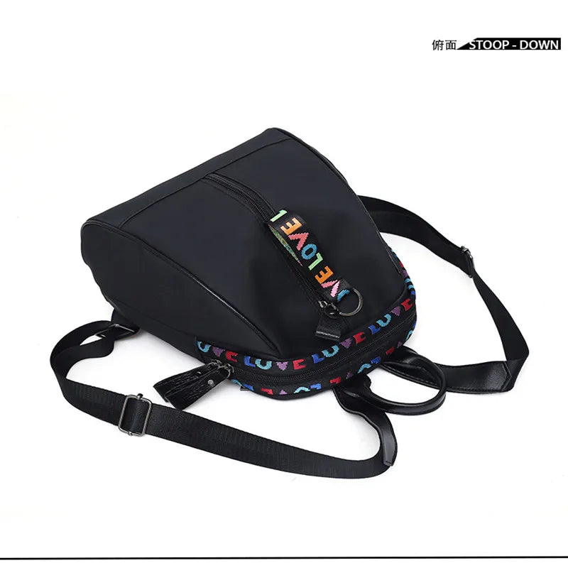 Women's Oxford Backpack Casual Waterproof Travel Black Bag Girls School Mini