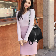 Womens Backpack Girls Drawstring School Bag Shoulder Bag Waterproof