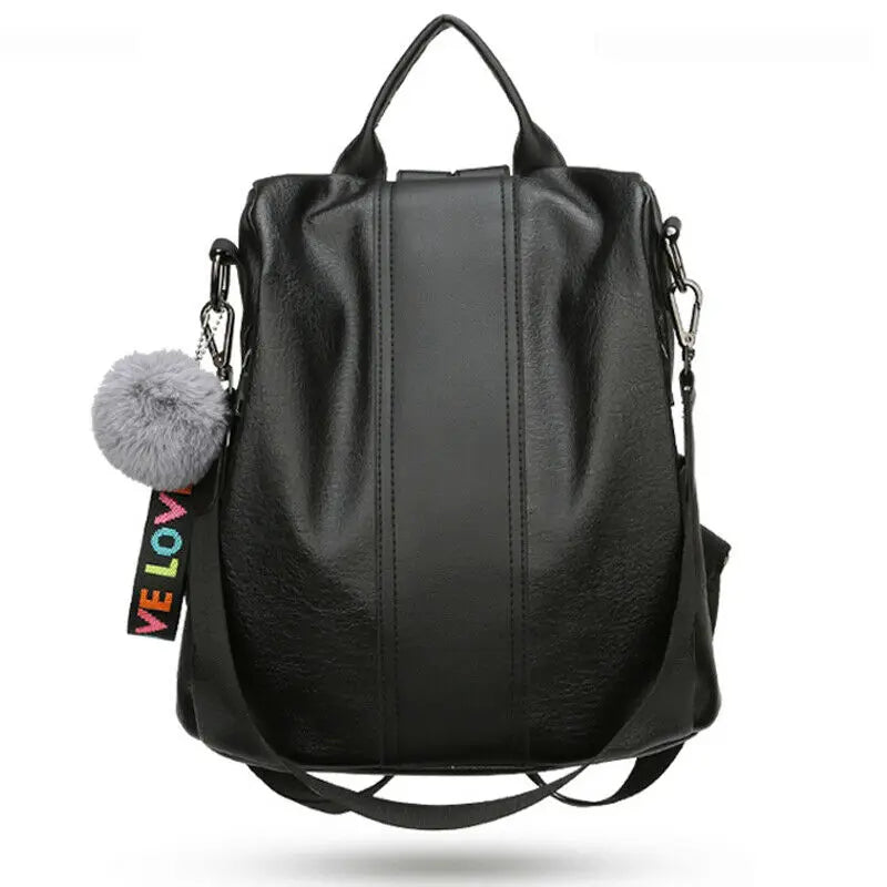 Womens Faux Leather Shoulder Bag Satchel Handbag Backpack