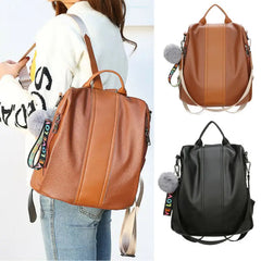 Womens Faux Leather Shoulder Bag Satchel Handbag Backpack