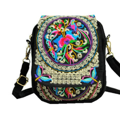 Womens Ethnic Style Embroidered Retro Backpack Mini Small Bag