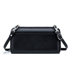 Womens Cow Leather Cell Phone Crossbody Bag with Touch Screen Wallet
