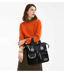 Womens Multi-Pocket Waterproof Nylon Cross Body Travel Bag Solid Handbag