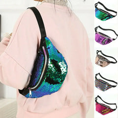 Womens Reversible Mermaid Sequins Glitter Waist Bum Bag Pack