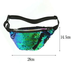 Womens Reversible Mermaid Sequins Glitter Waist Bum Bag Pack