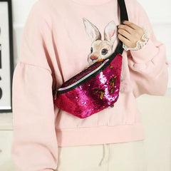 Womens Reversible Mermaid Sequins Glitter Waist Bum Bag Pack
