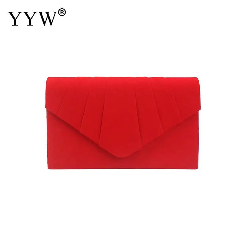 Rose Red Envelope Clutch Evening Bag