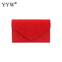 Rose Red Envelope Clutch Evening Bag
