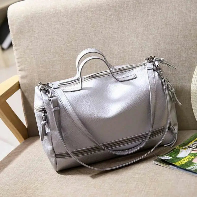 Women's Leather Tote Handbag Large Capacity Waterproof