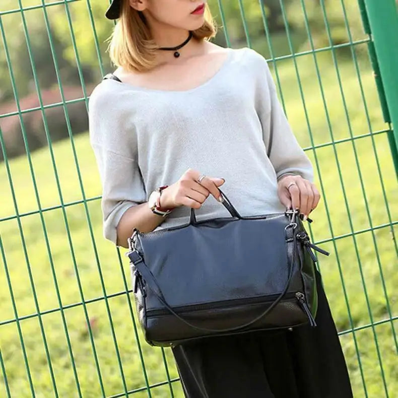 Women's Leather Tote Handbag Large Capacity Waterproof