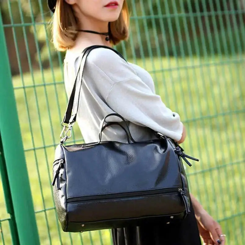 Women's Leather Tote Handbag Large Capacity Waterproof