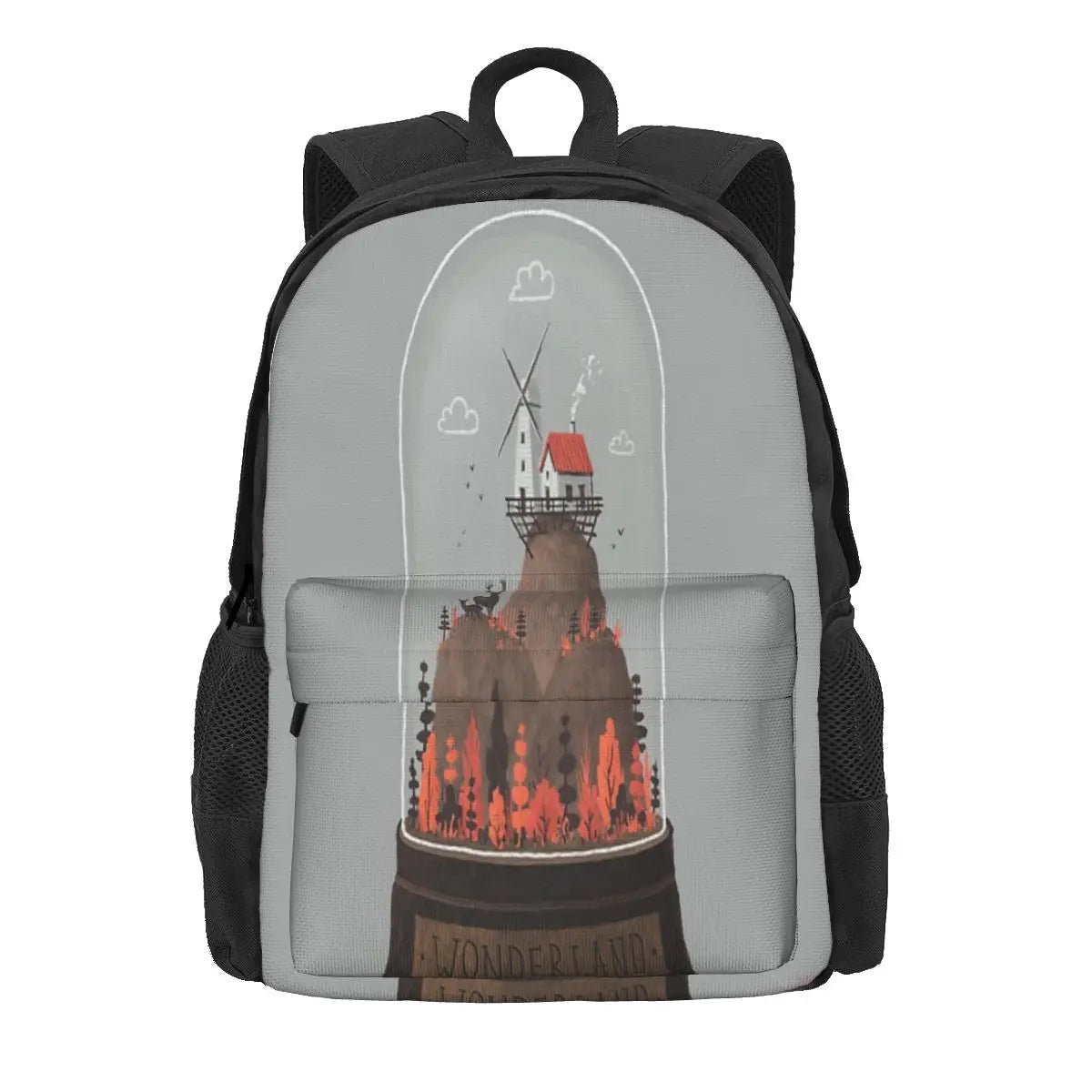 Wonderland 1 Backpacks Men's Women's Bags Zip Pockets