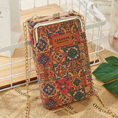 Wood Grain Women Small Shoulder Bag PU Leather Mini Crossbody Messenger