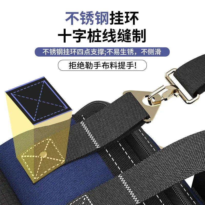 Multifunctional Pocket Messenger Site Bag for Woodworking Electrician