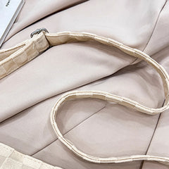 Plaid Woolen Tote Bag with Adjustable Strap