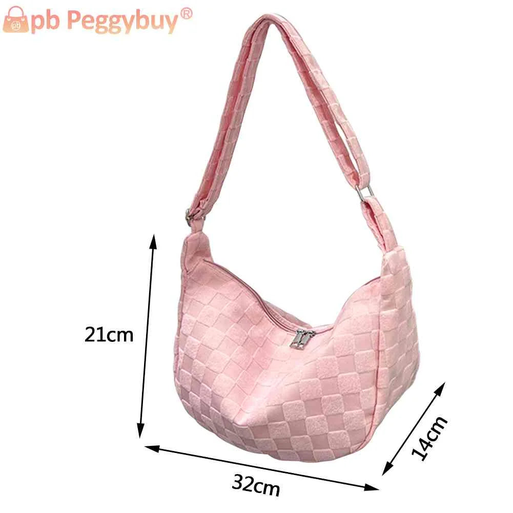 Plaid Women Crossbody Bag Large Capacity Solid