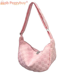 Plaid Women Crossbody Bag Large Capacity Solid