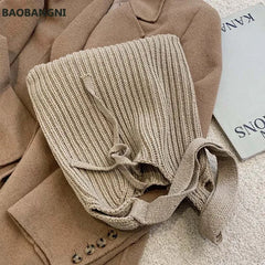 Woolen Knitted Braid Women Handbag Crochet Knitting Shoulder Bags Tote Bags