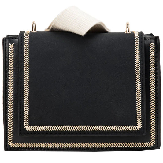 Woolen Face Women's Shoulder Bag with Wide Strap