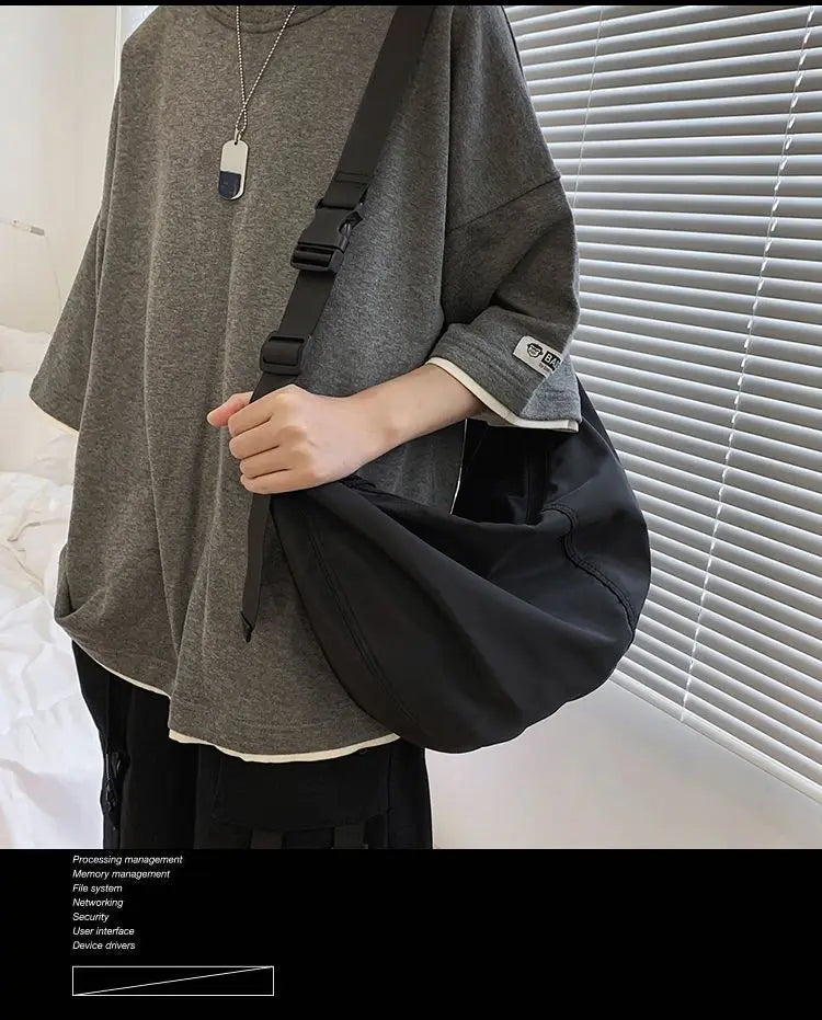 Dumpling Bag College Student Large Capacity Shoulder Bag Unisex Cross Bag