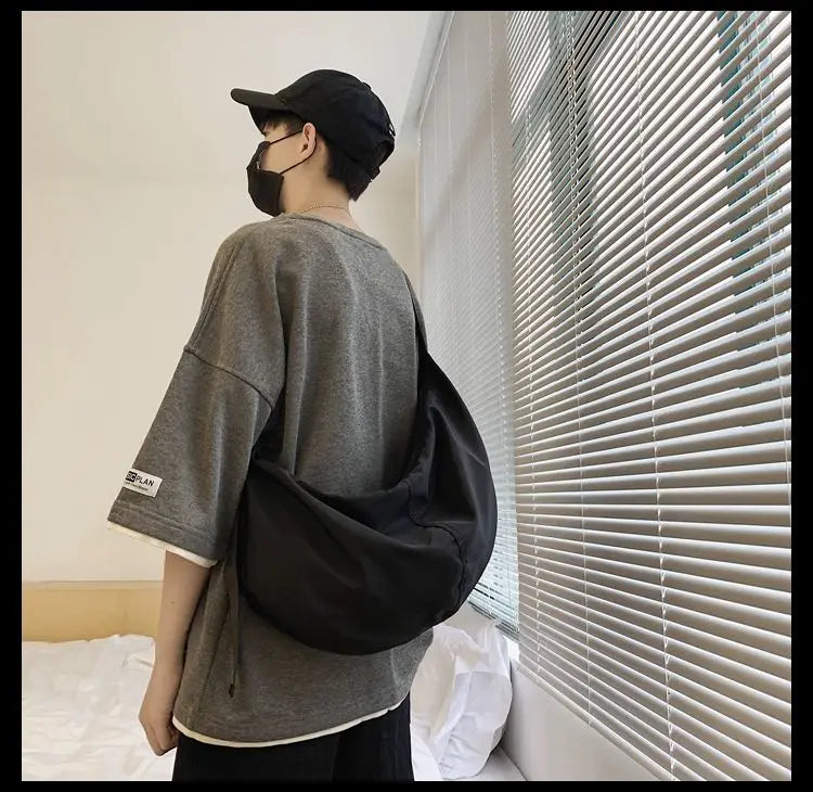 Dumpling Bag College Student Large Capacity Shoulder Bag Unisex Cross Bag