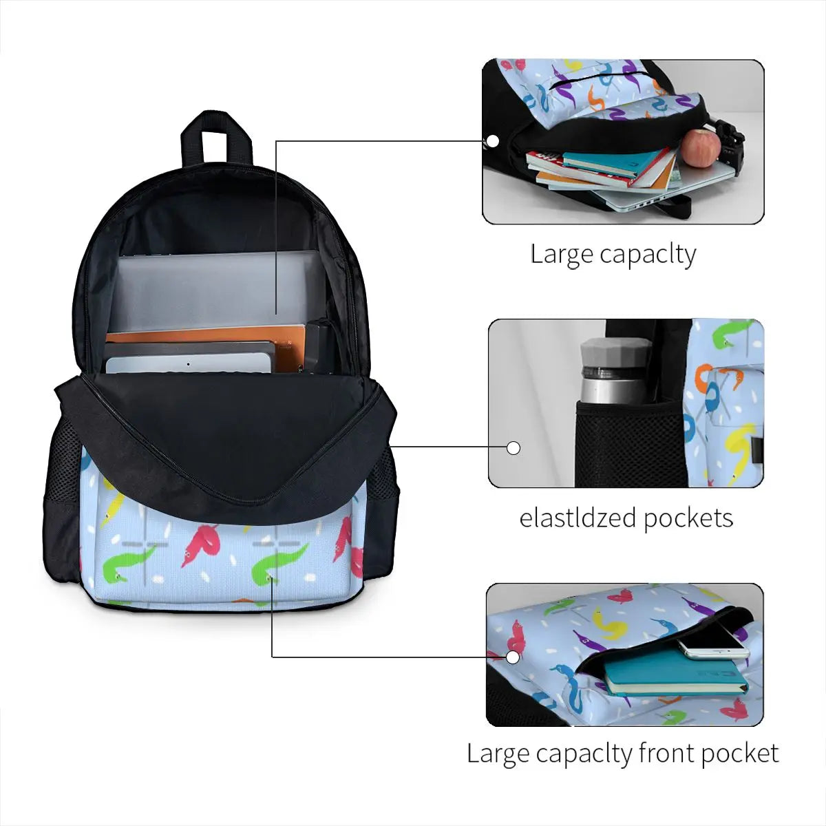Worm On A String Babey Backpacks for Men and Women