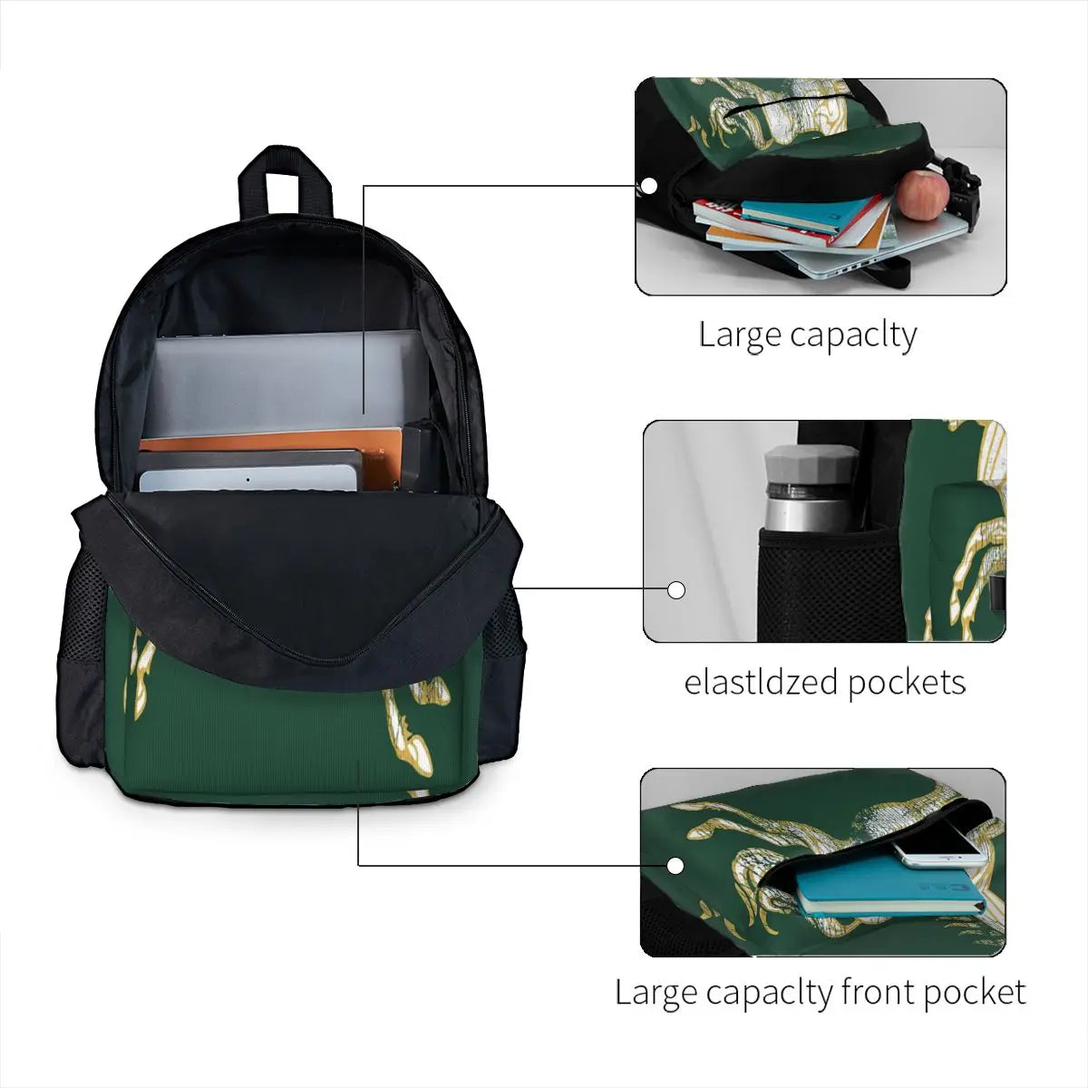 Rohan Banner Backpack Men Women School Bag Harajuku Style